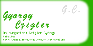 gyorgy czigler business card