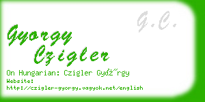 gyorgy czigler business card